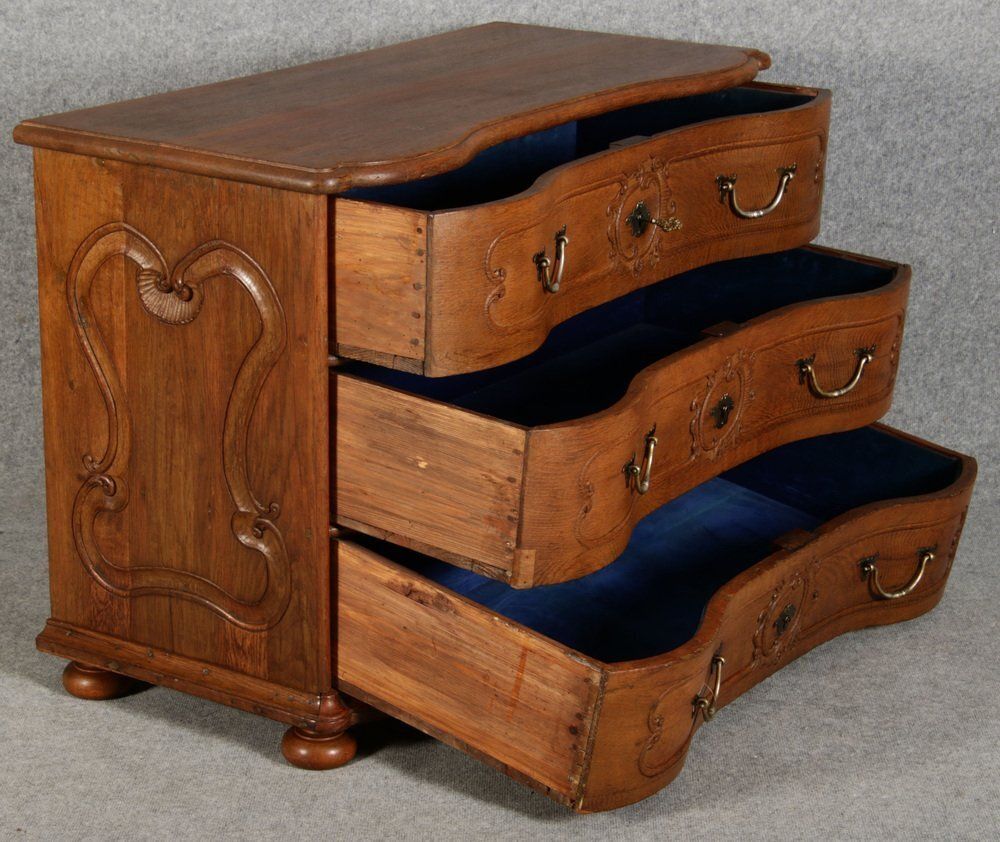 photo for sale Antiquity Baroque Oak Chest Of Drawers By Aachen Liège Jh, 1750s