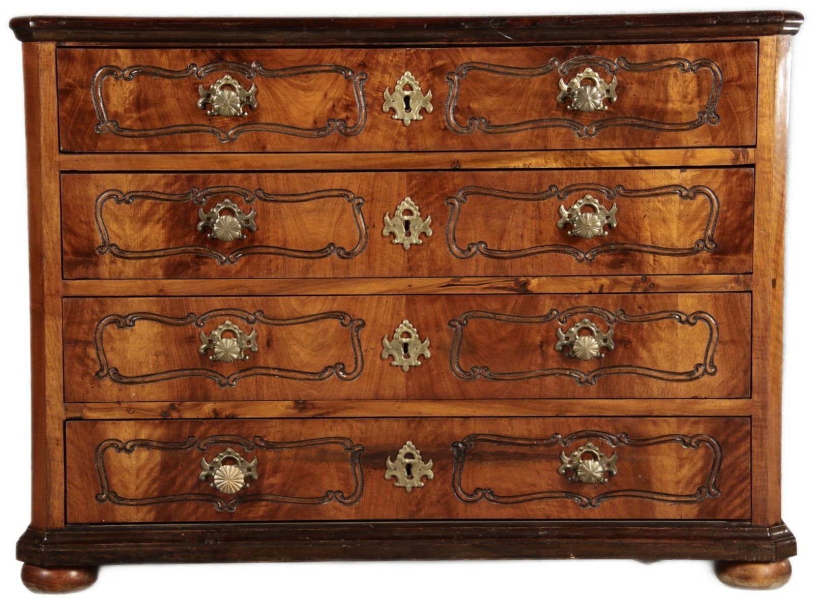18th Century Baroque Chest Of Drawers In Walnut, 1750s