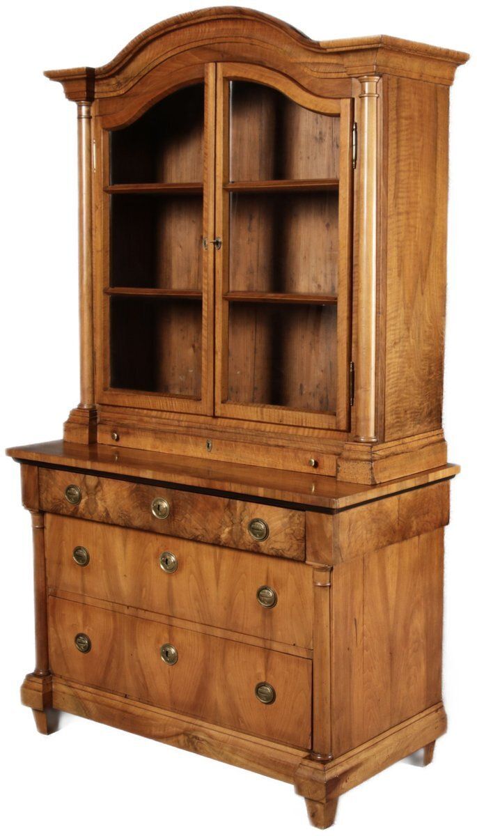 Biedermeier Top Display Cabinet In Walnutm Southern Germany photo for sale