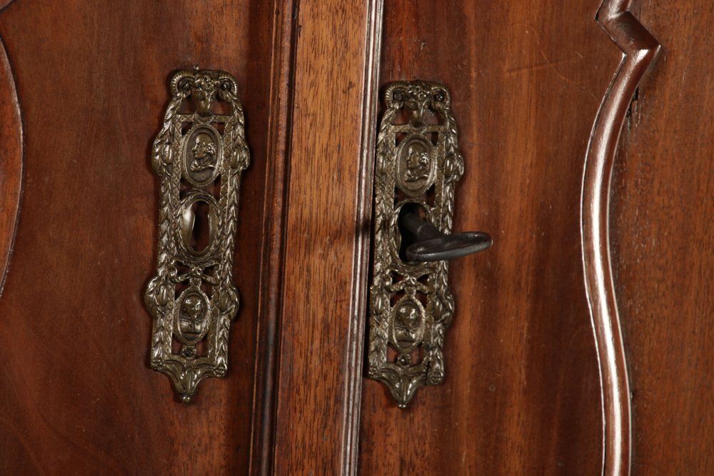 2530.0 Antique Dutch Baroque Top Cabinet In Walnut, 19th Century photo