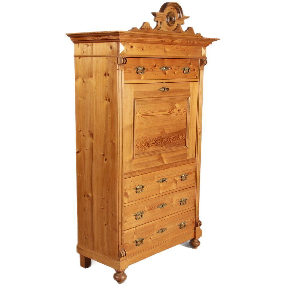 Antique Secretaire In Softwood, 1880 photo furniture