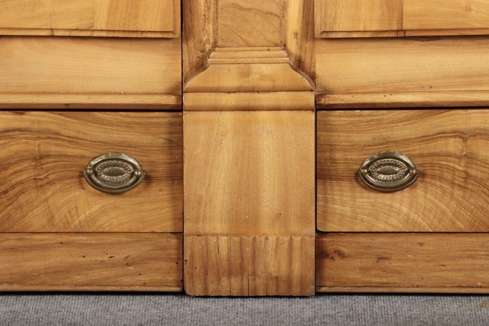 Antique Louis XVI Biedermeier Walnut Cabinet, 1800s photo vintage