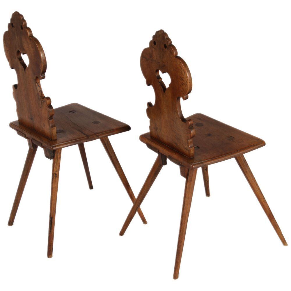 Antique Board Chairs In Walnut, 1815 1825, Set Of 2 photo Furniture