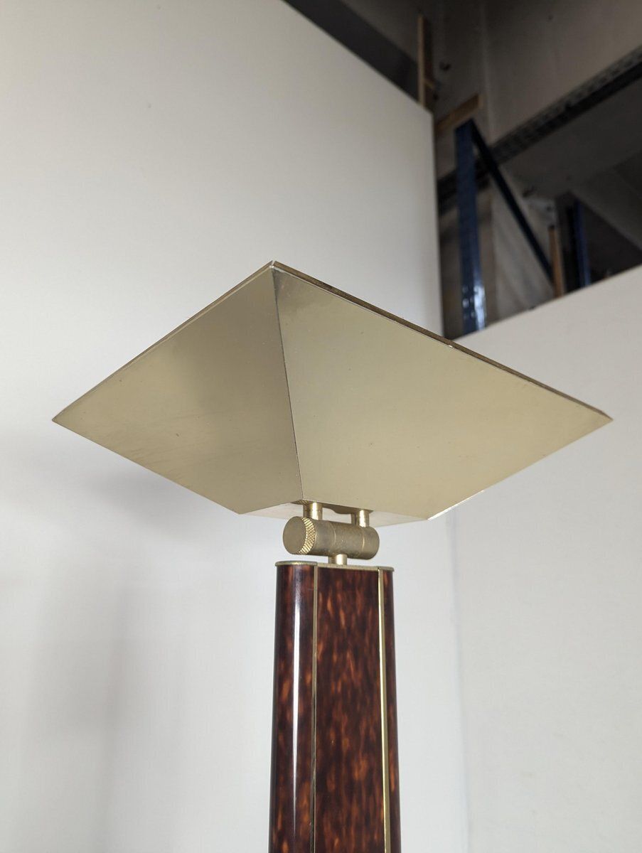 Italian Floor Lamp In Faux Tortoiseshell Style photo for sale