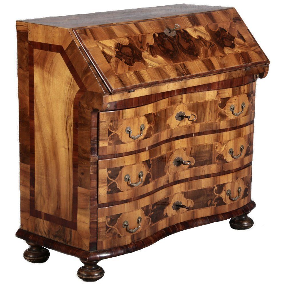 Antique Baroque Secretary In Walnut, 1730s photo furniture