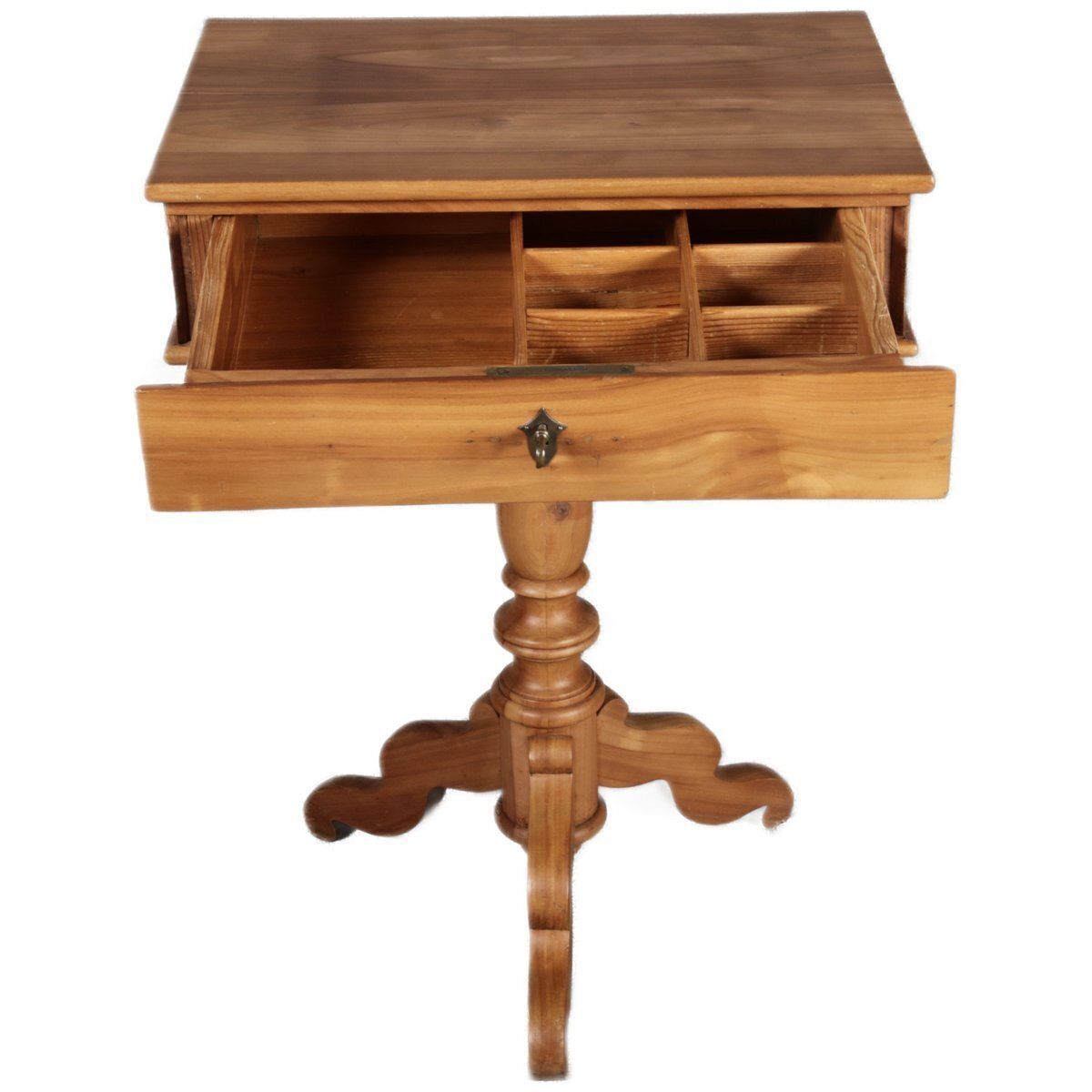 Antique 19th Century Biedermeier Sewing Table In Cherry Wood, 1840 photo for sale