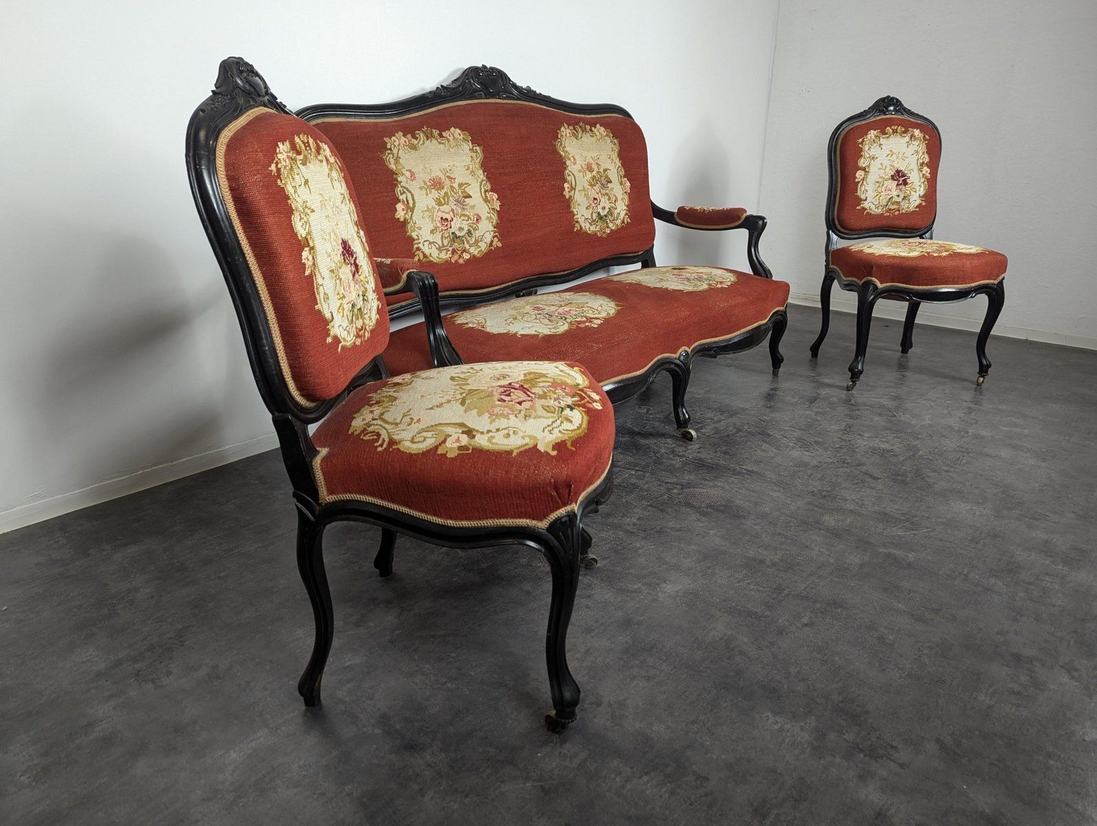 Napoleon III Noici Wooden Living Room, Set Of 3 photo furniture