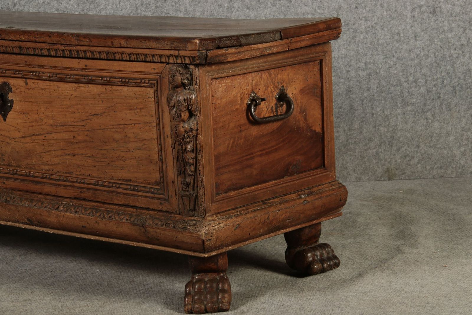 Antique Italian Cassone Renaissance Chest In Walnut, 1700 photo buy