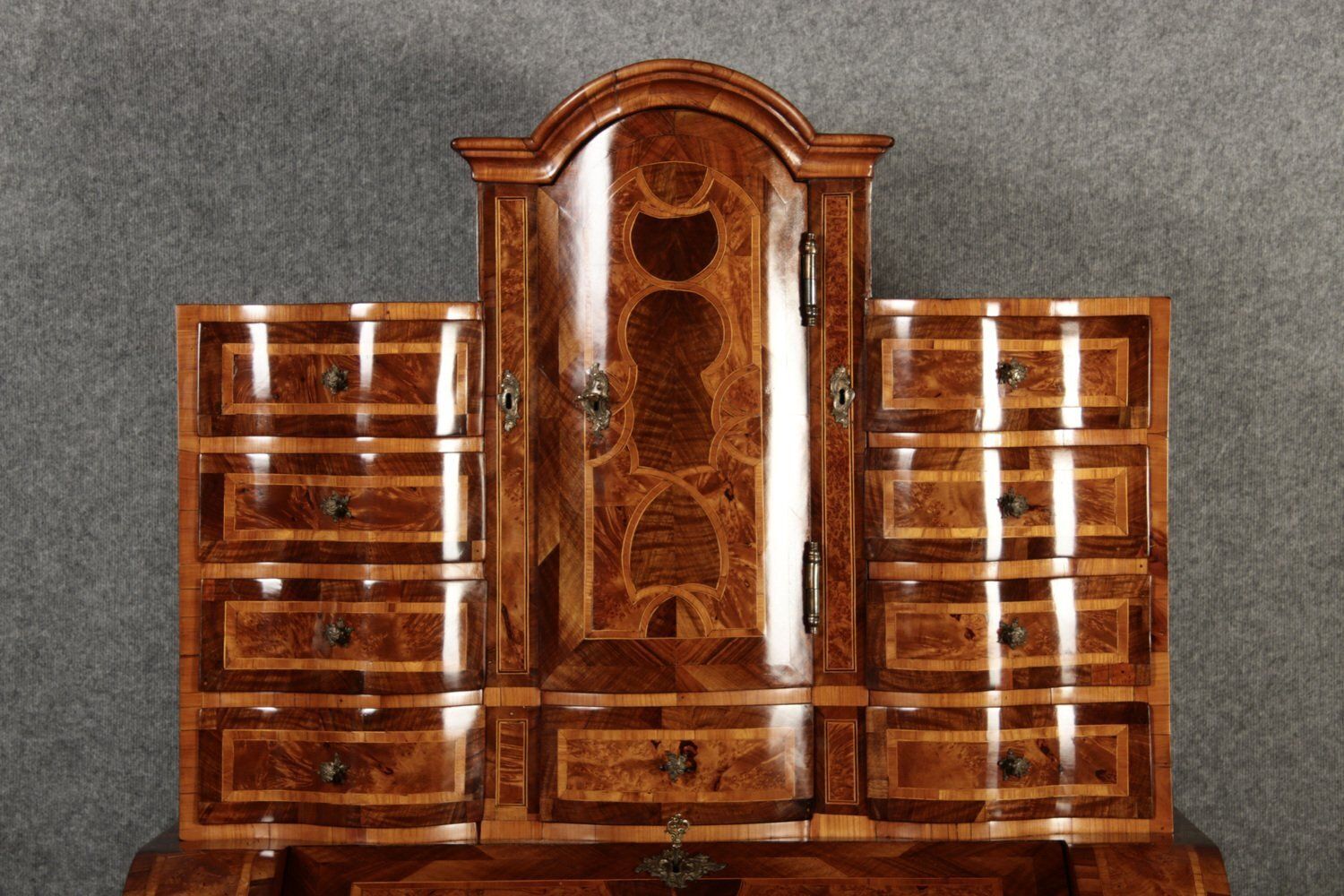 18th Century Baroque Secretary Walnut Veneer Vienna Austria, 1710s photo 12807.0