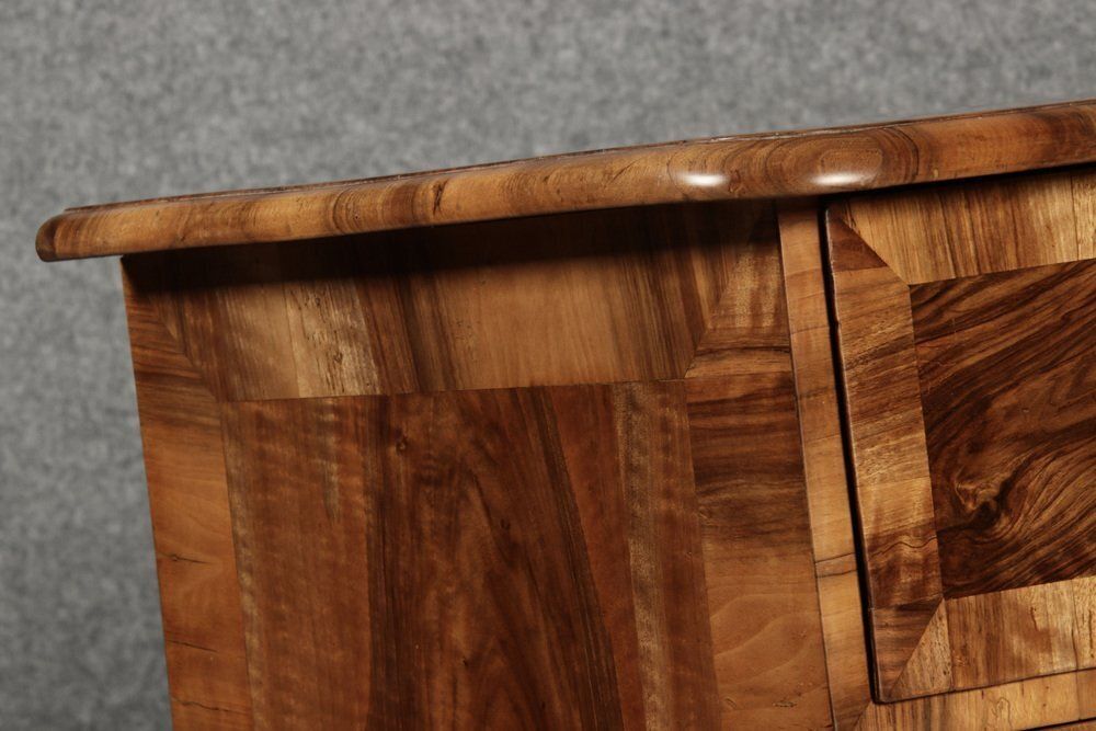 2974.0 Biedermeier Baroque Chest Of Drawers In Walnut Veneer, 1800s photo