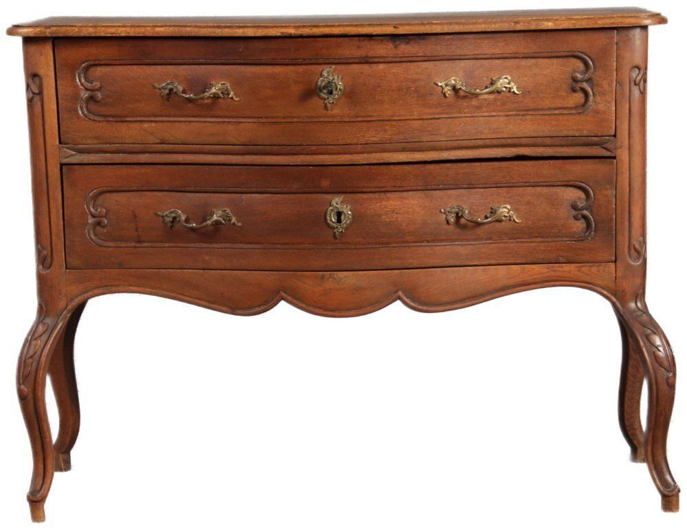 Antique Rococo Chest Of Drawers In Oak, 1800