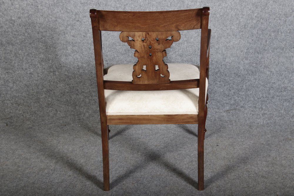 photo vinterior Antique English Regency Biedermeier Armchair In Mahogany, 1840