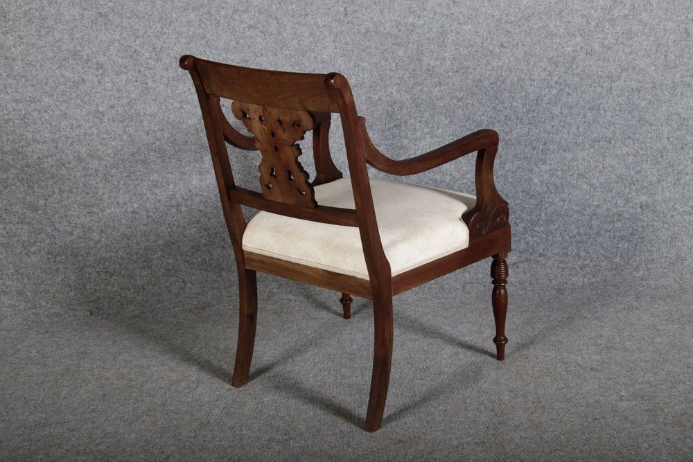 photo buy Antique English Regency Biedermeier Armchair In Mahogany, 1840