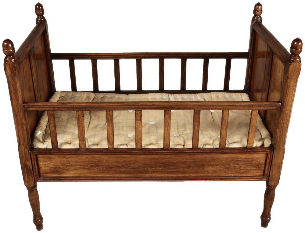 19th Century Biedermeier Walnut Childrens Bed Doll Bed, 1830s photo furniture