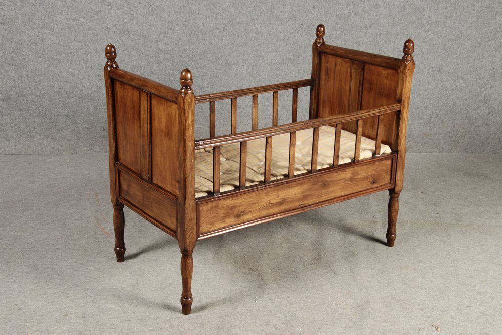 photo vinterior 19th Century Biedermeier Walnut Childrens Bed Doll Bed, 1830s