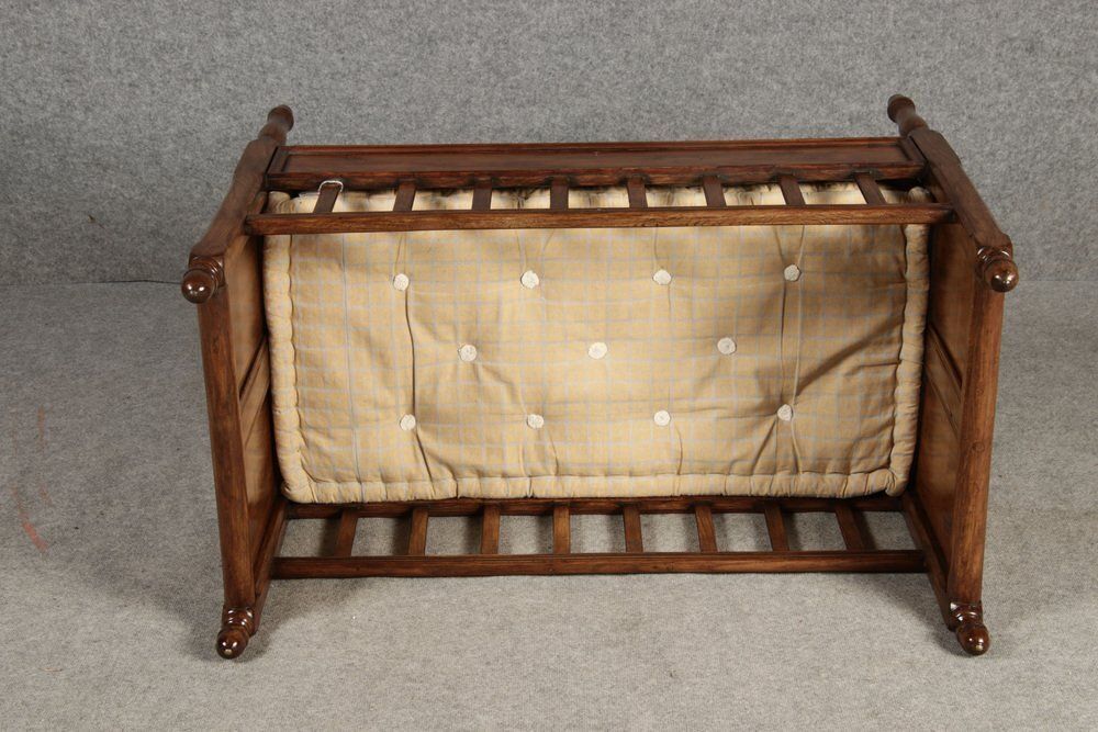 photo vintage 19th Century Biedermeier Walnut Childrens Bed Doll Bed, 1830s