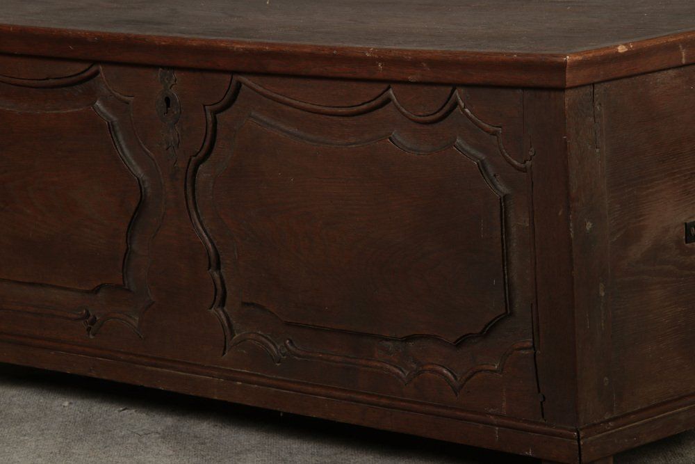 Furniture Antique Rococo Baroque Chest In Oak, 1770 photo