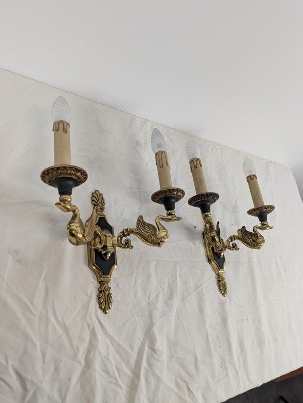 Empire Style Bronze Wall Lights, Set Of 2 photo furniture
