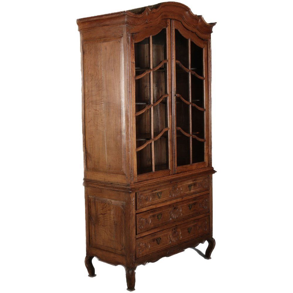 Baroque Showcase In Oak With Rocilla Carvings, 1760s photo furniture