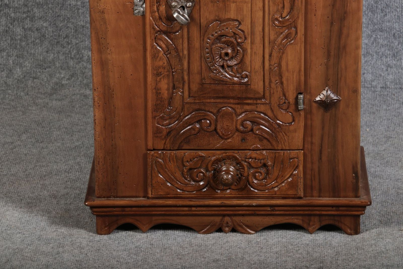Small Antique Baroque Walnut Wall Cabinet, 1750s photo vintage