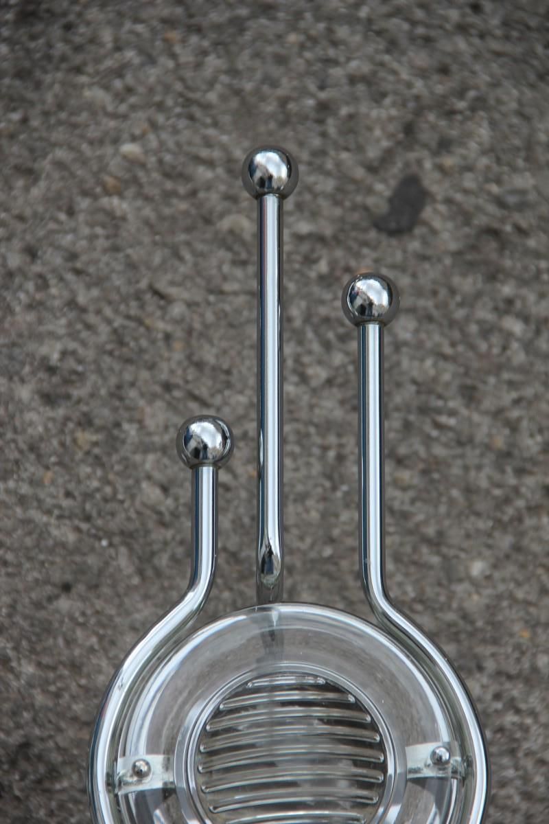 Pair Of Steel Italian Sconces Sculptural Form Glass Lens 1970 Stilkronen photo for sale
