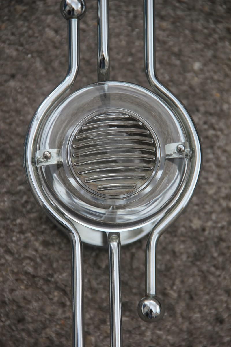 Pair Of Steel Italian Sconces Sculptural Form Glass Lens 1970 Stilkronen photo Lighting