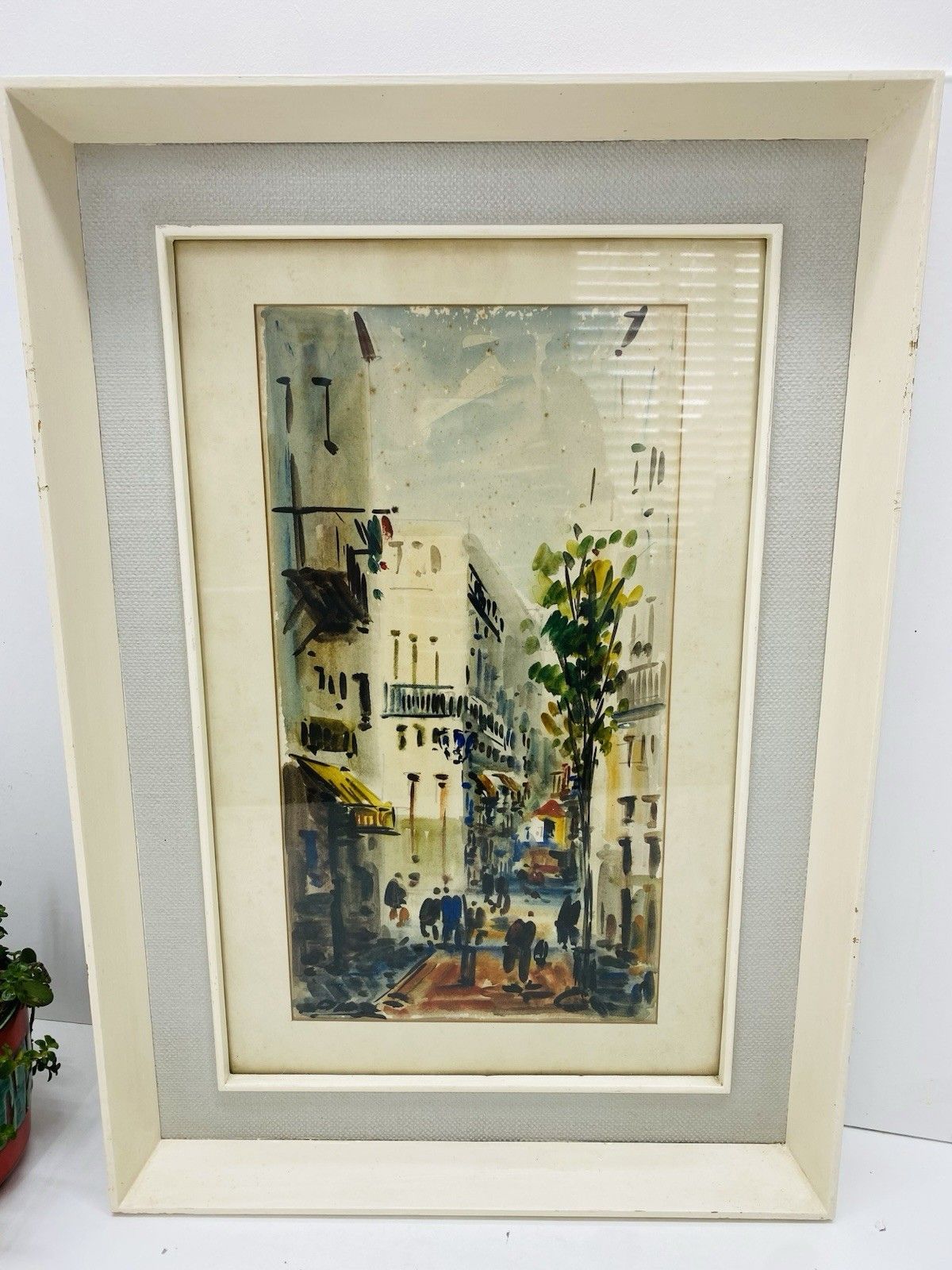Pair Of Diaz Framed Street Scene Prints Mediterranean Village Art Wall Decor Vtg photo furniture