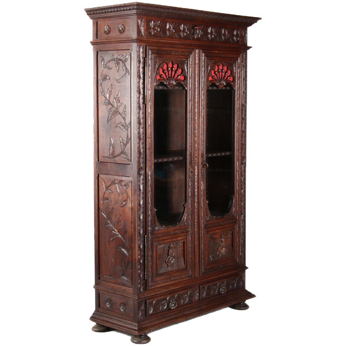 Antique Breton Wilhelminian Historism Oak Vitrine, 19th Century photo furniture
