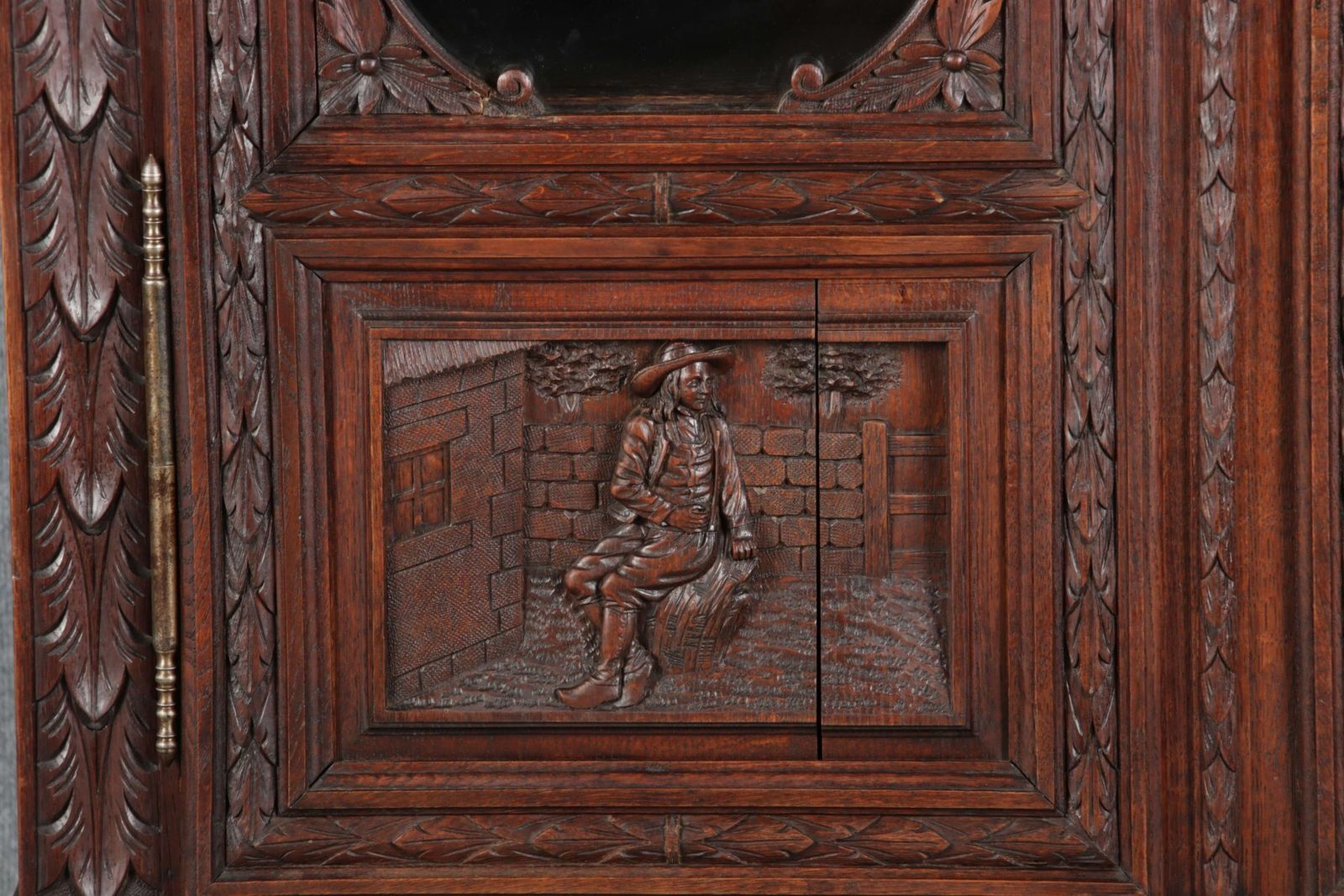 photo for sale Antique Breton Wilhelminian Historism Oak Vitrine, 19th Century