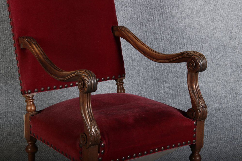 Antique Baroque Armchair In Walnut, 1880 photo vinterior