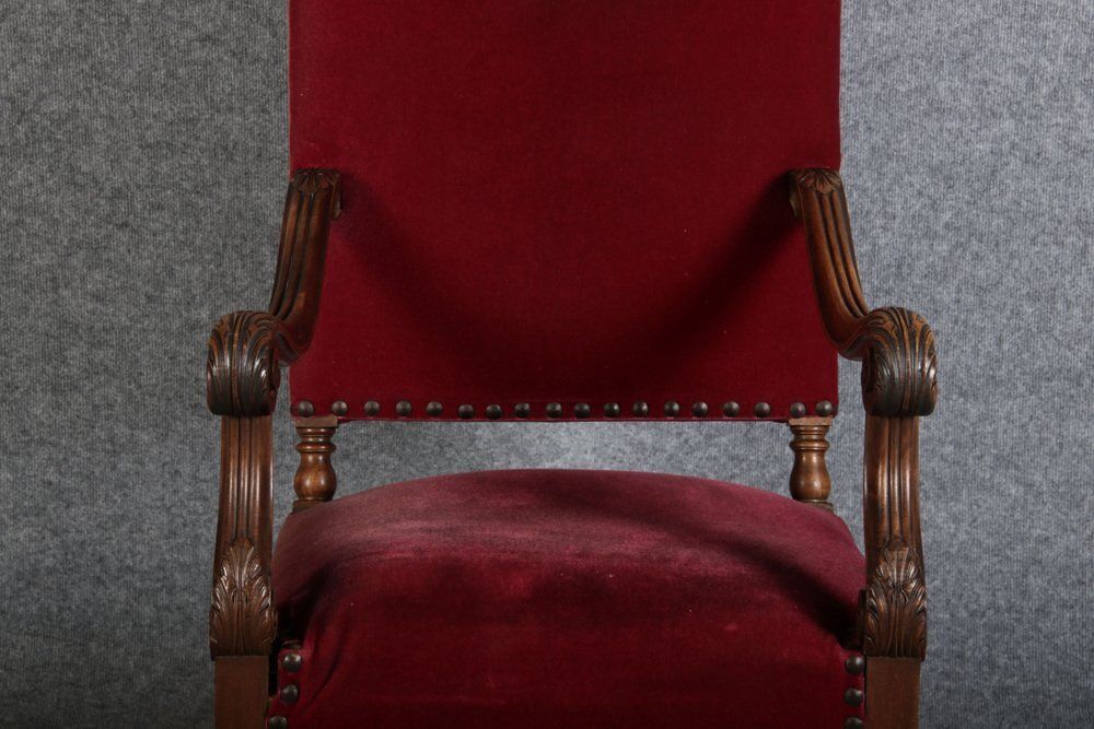 photo for sale Antique Baroque Armchair In Walnut, 1880