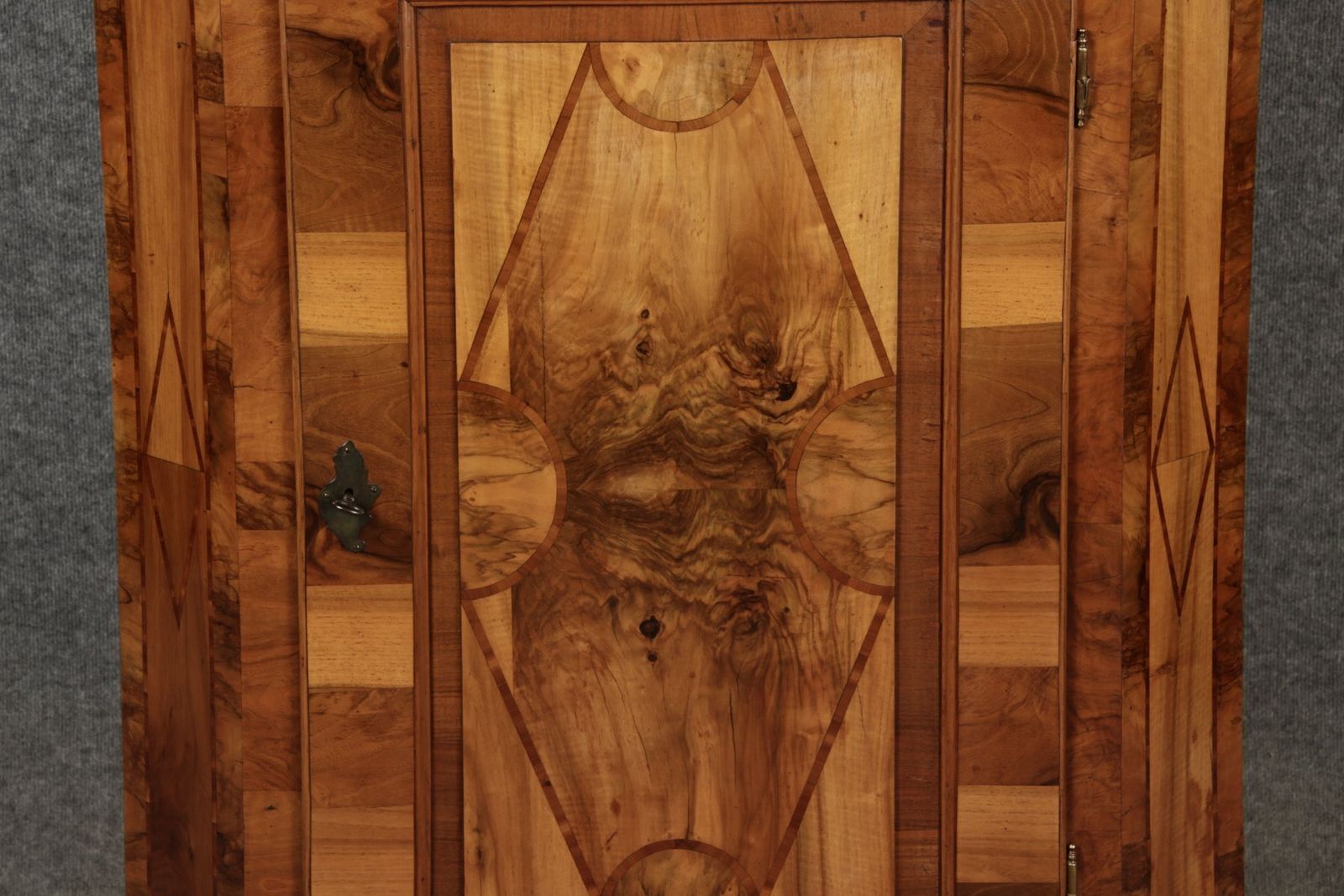 photo for sale 19 Century Baroque Corner Cabinet In Walnut Veneered, 1800s
