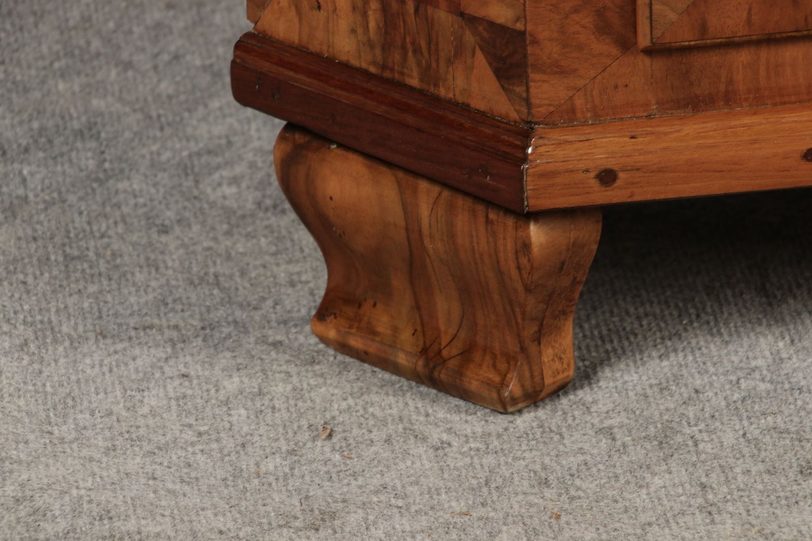 Furniture 19 Century Baroque Corner Cabinet In Walnut Veneered, 1800s photo
