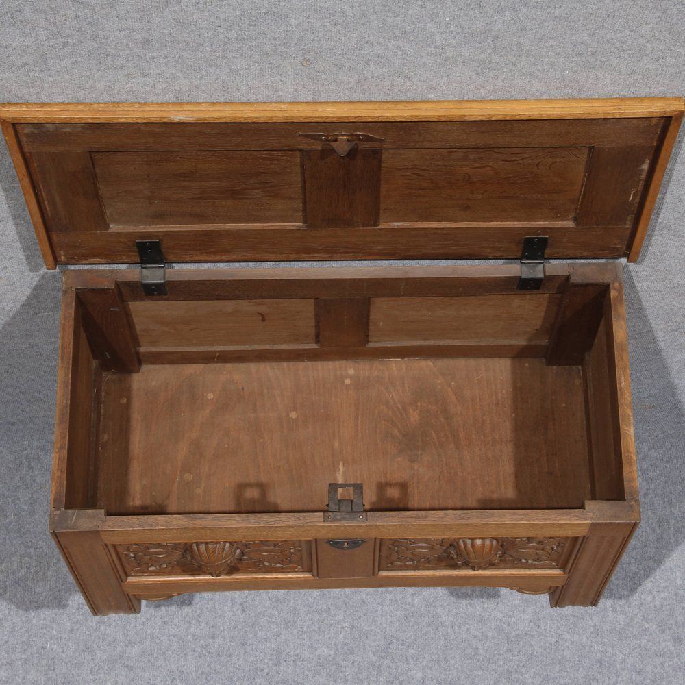 photo for sale Renaissance Style Chest In Oak, 1940s