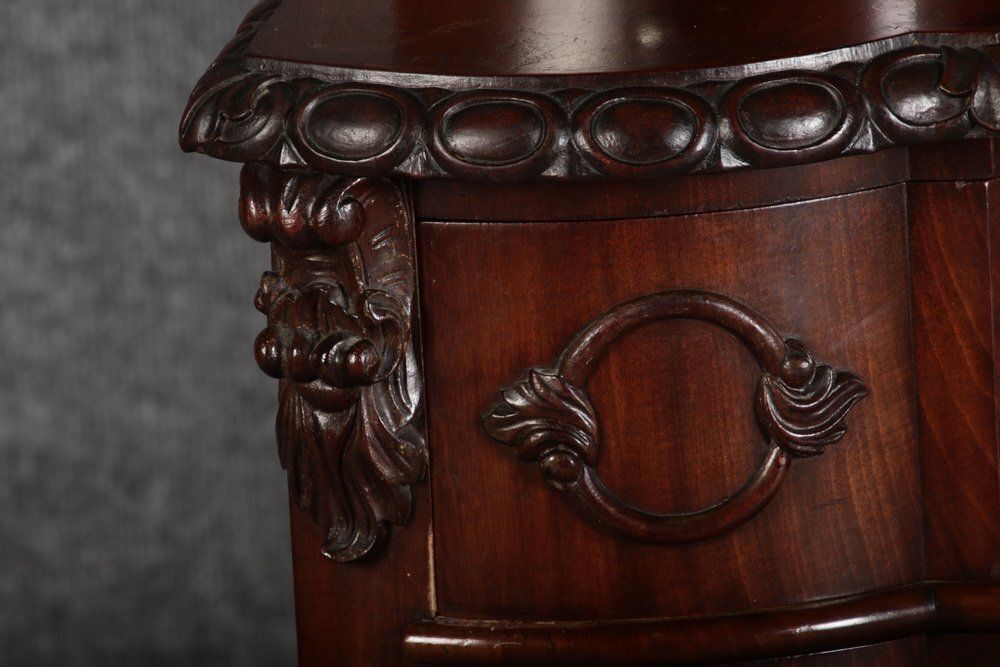 photo vinterior Narrow Chest Of Drawers In Mahogany With Cast Iron Candlesticks And Mirror, 1860s