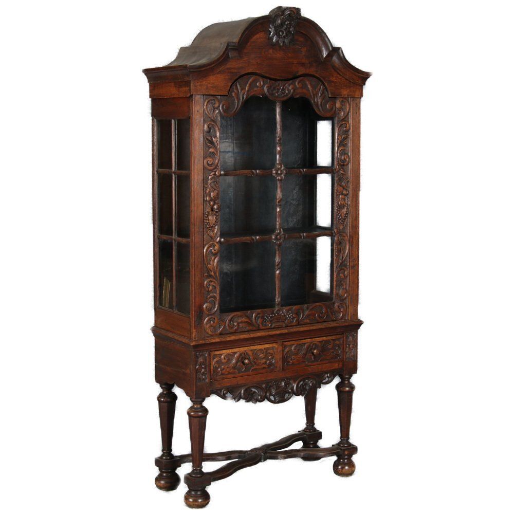 19 Century Baroque Showcase In Oak, 1800s photo furniture