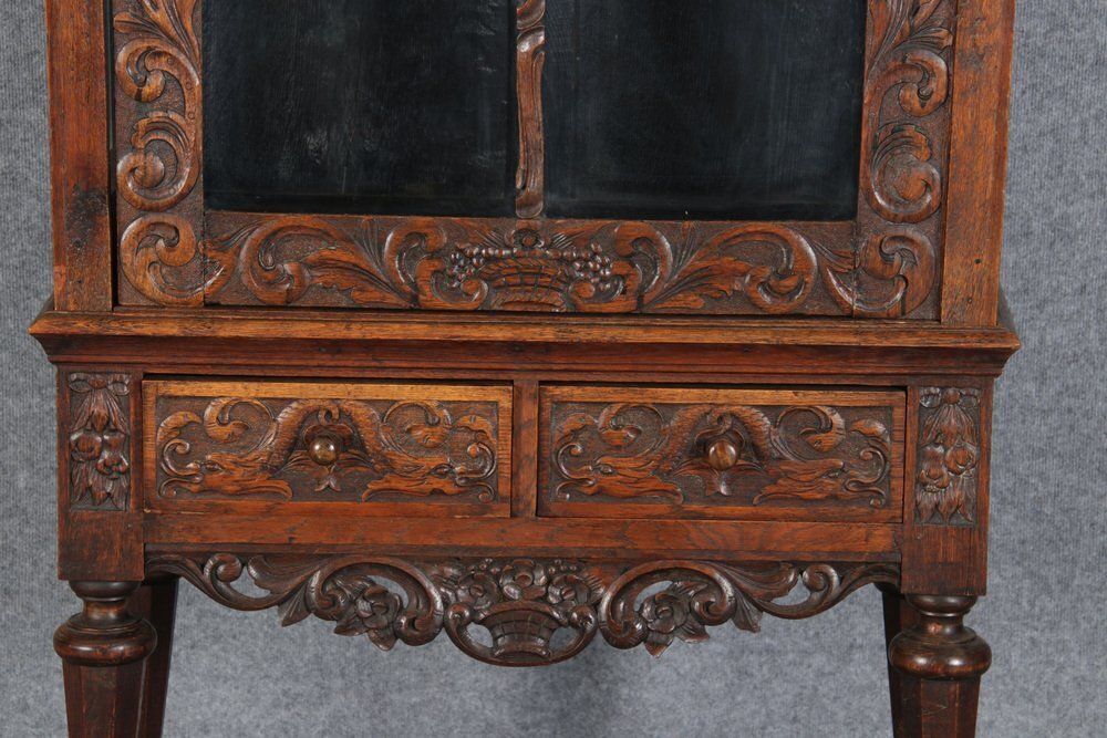 19 Century Baroque Showcase In Oak, 1800s photo buy