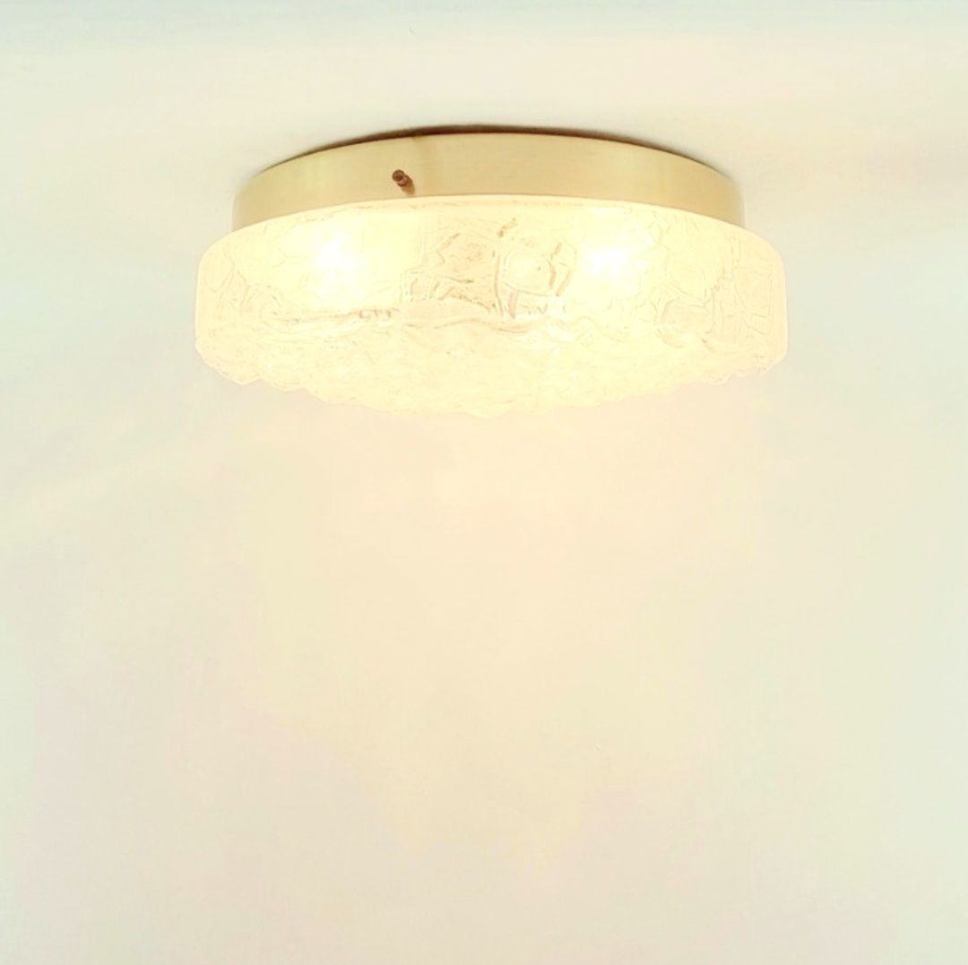 Large Mid Century Modern Murano Ice Glass Ceiling Light From Doria, Germany, 1960s photo buy