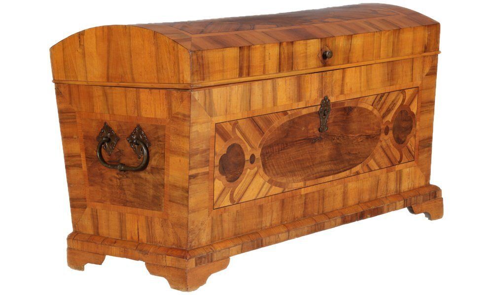 Antique Biedermeier Chest With Walnut Inlay, Early 19th Century photo furniture