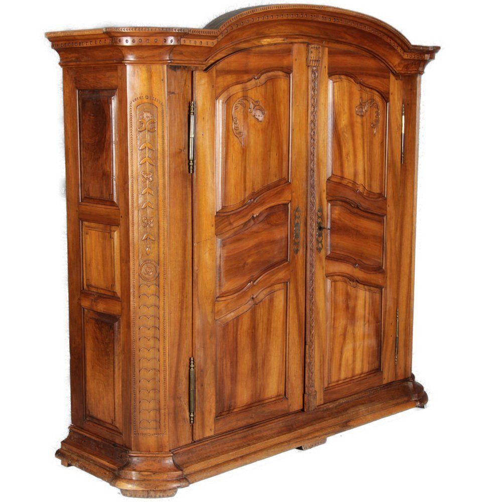 Baroque Cabinet In Walnut With Carvings, 18th Century photo furniture