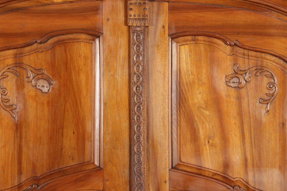 photo for sale Baroque Cabinet In Walnut With Carvings, 18th Century