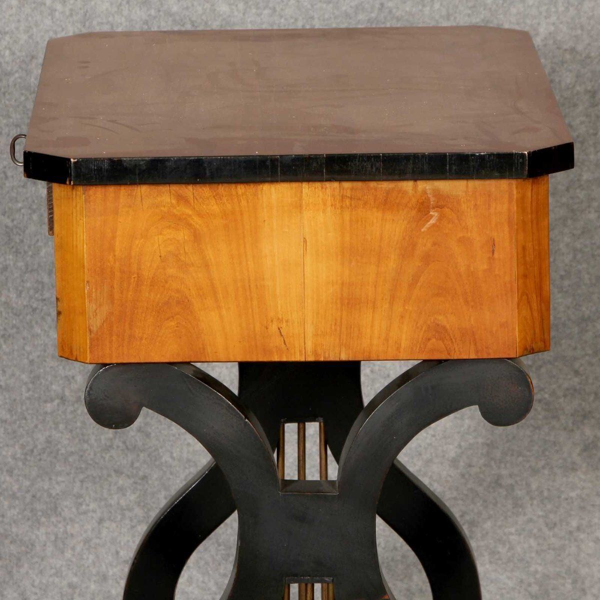 19th Century Lyra Sewing Table In Black Cherry Wood, 1820 photo 1419.0