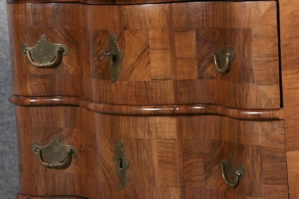 photo for sale Small Baroque Chest Of Drawers In Walnut, 1750s
