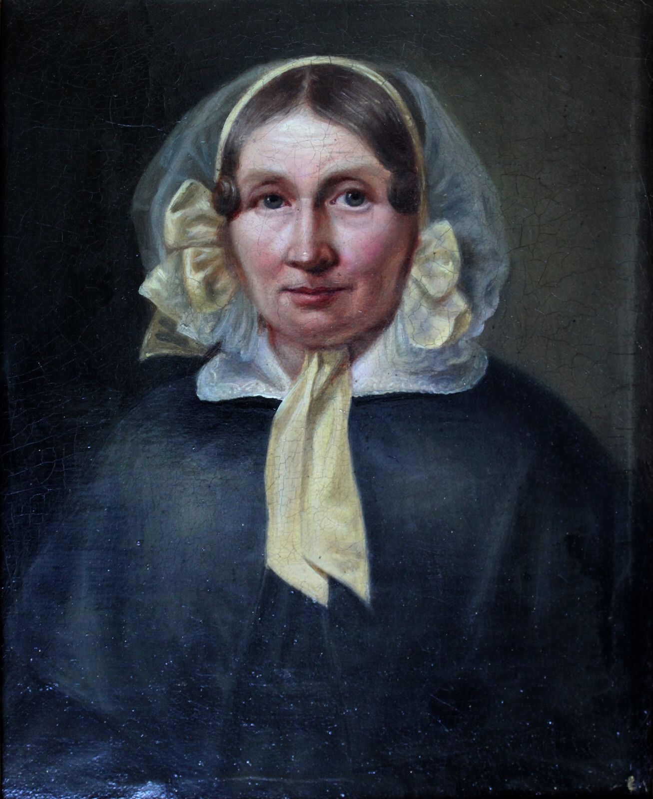 Biedermeier Portret Van Een Dame – 19e Eeuw, Ca. 1840/50 photo vintage