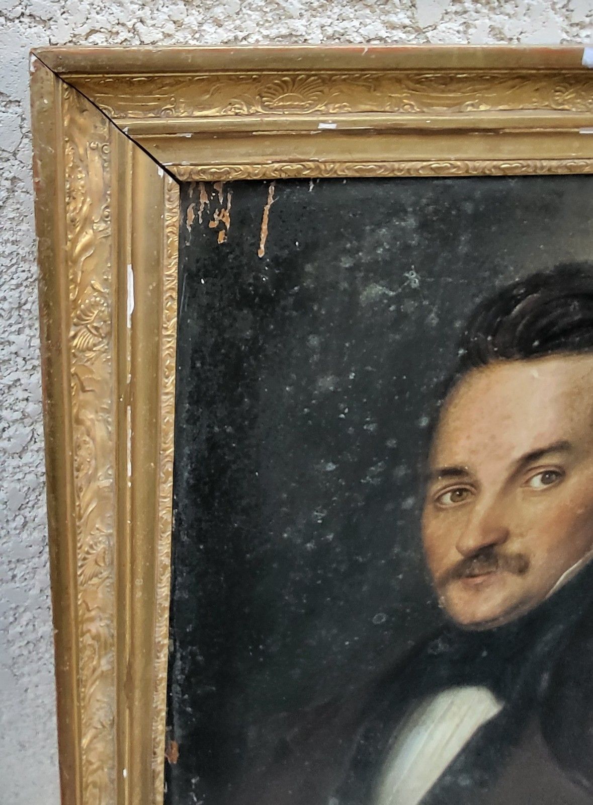 Portrait Of Man. Oil Painting On Wood Panel 19th Century photo 1436.0