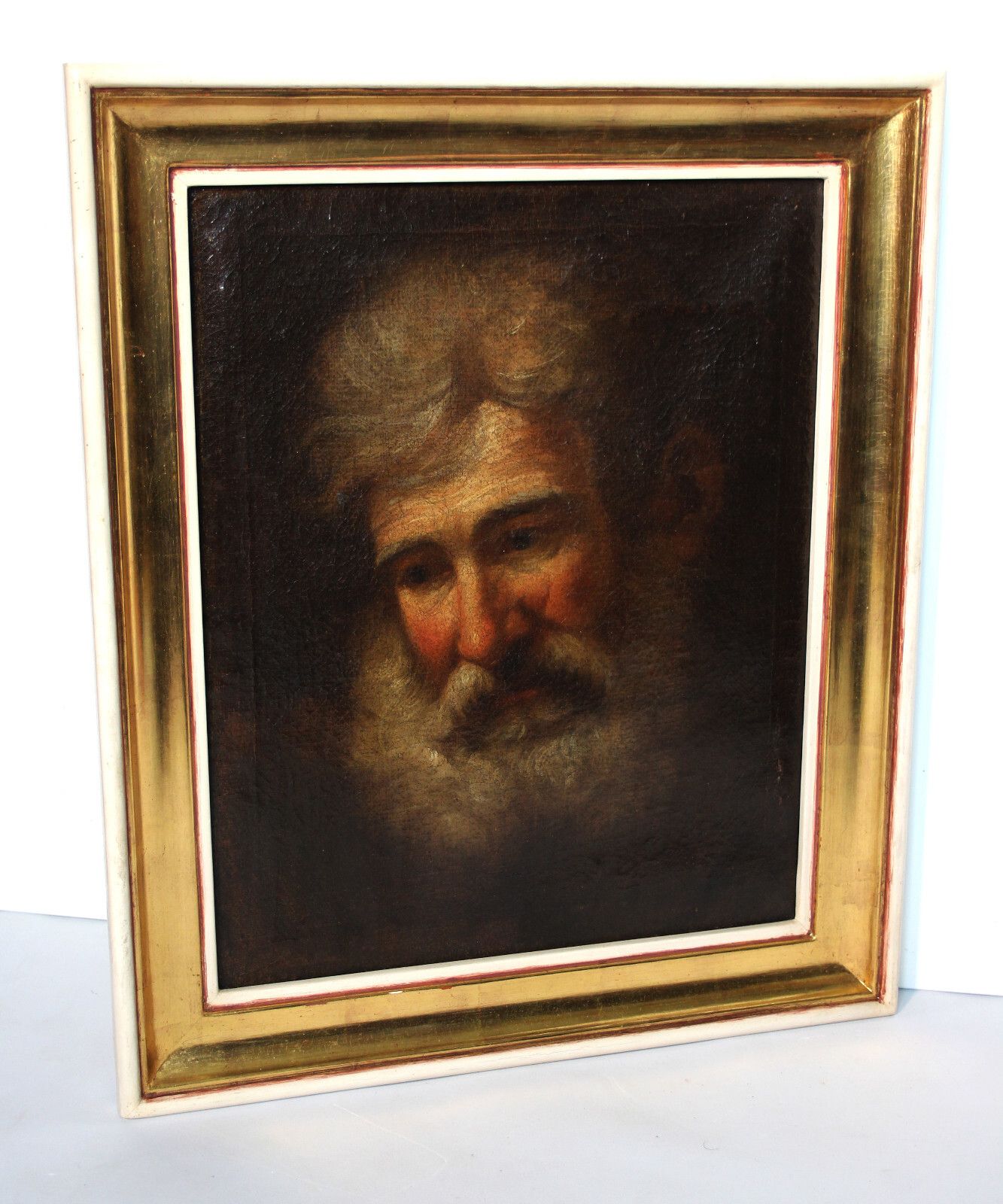 Baroque Portrait Of An Old Man/Saint With Grey Beard 18th Century photo for sale