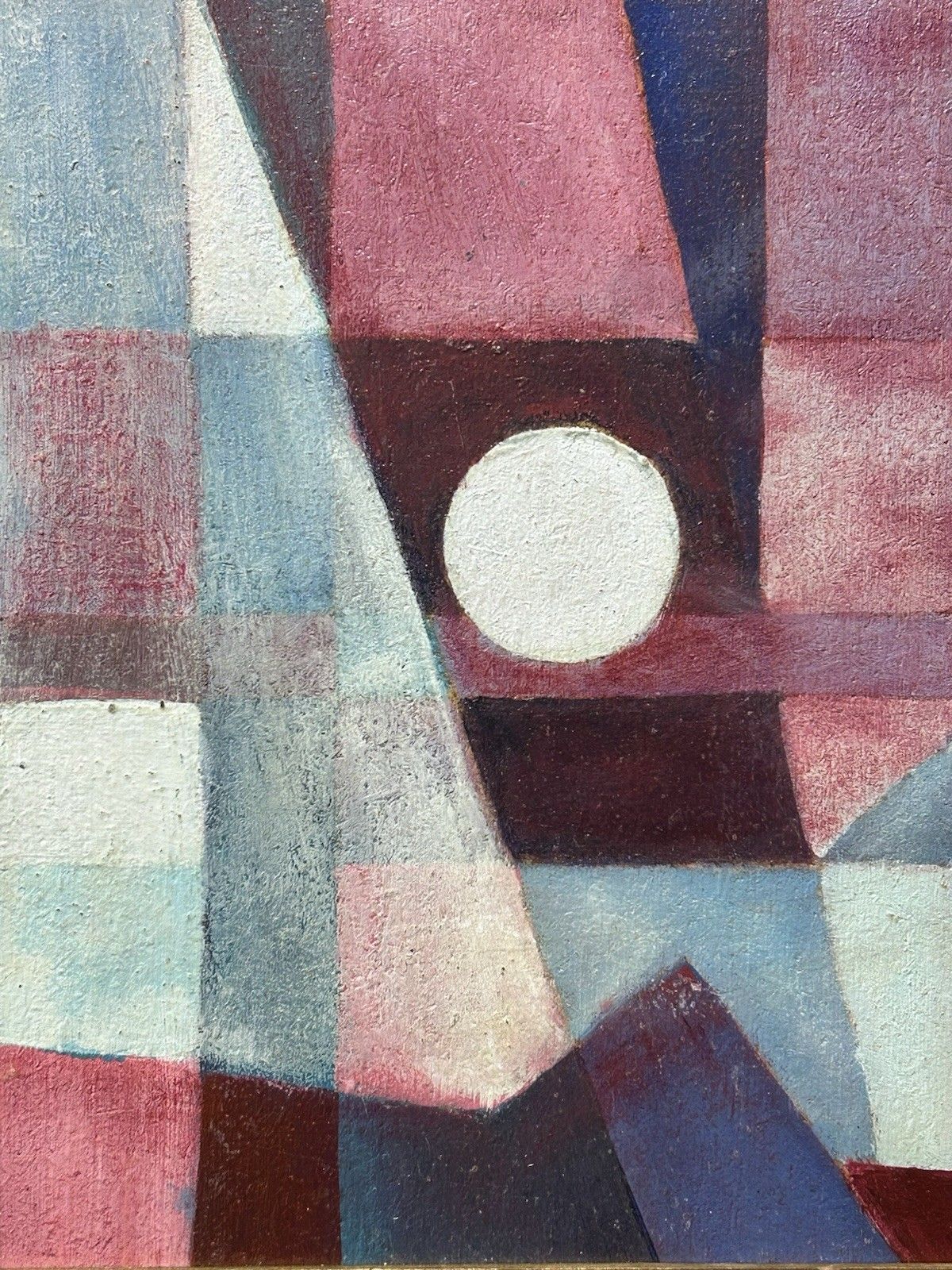 Antique Original Oil Painting, Modernist Abstract Composition 1970s, Framed photo vinterior