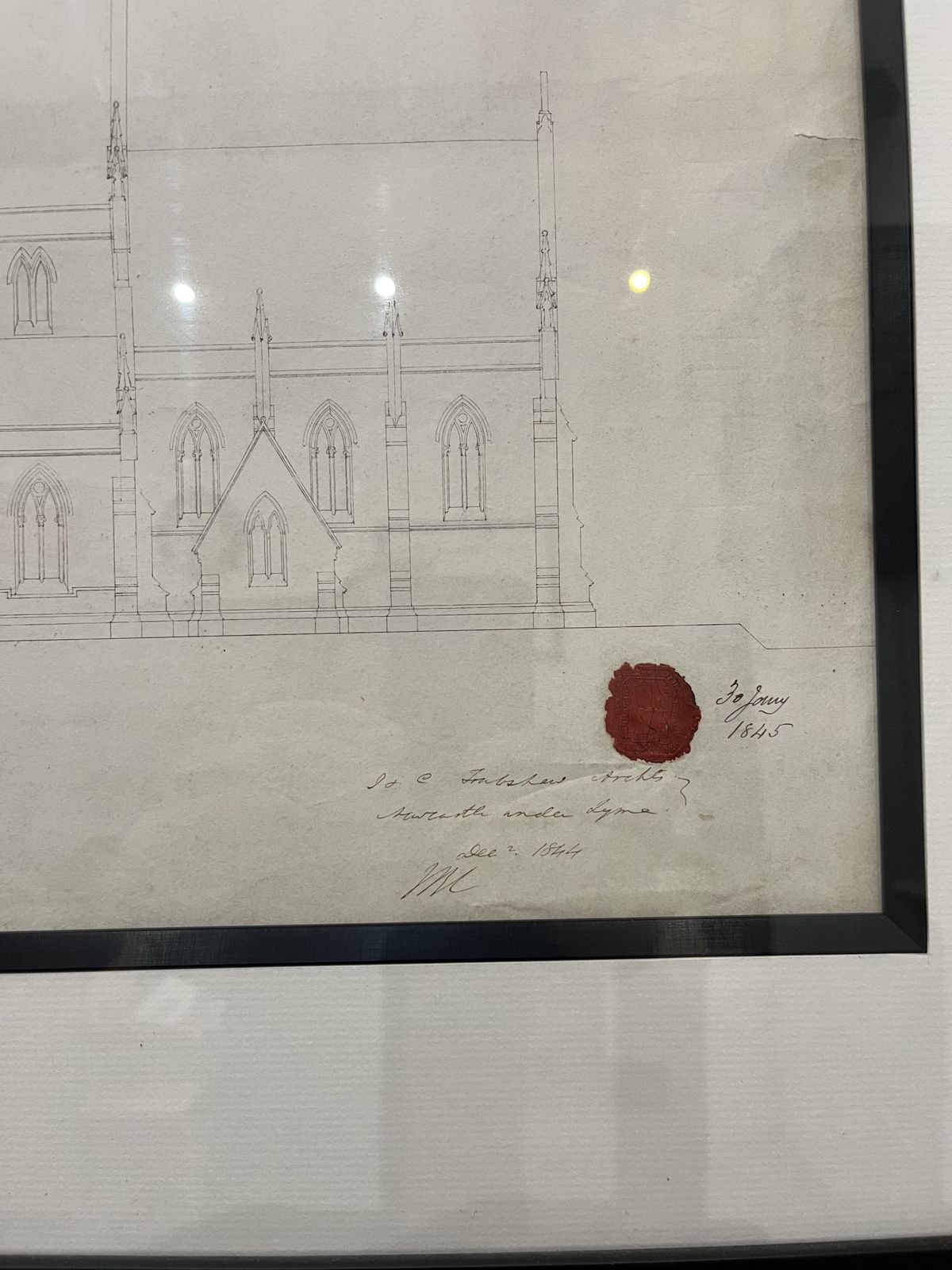 2500.0 5 Original Architects Drawings (1745)of St James Church In Congleton. All 5 Are Originals Not Prints & Have All Been Mounted, Framed & Sympathetically Preserved By Professional Framers Sherratt & Reece In Leek. photo