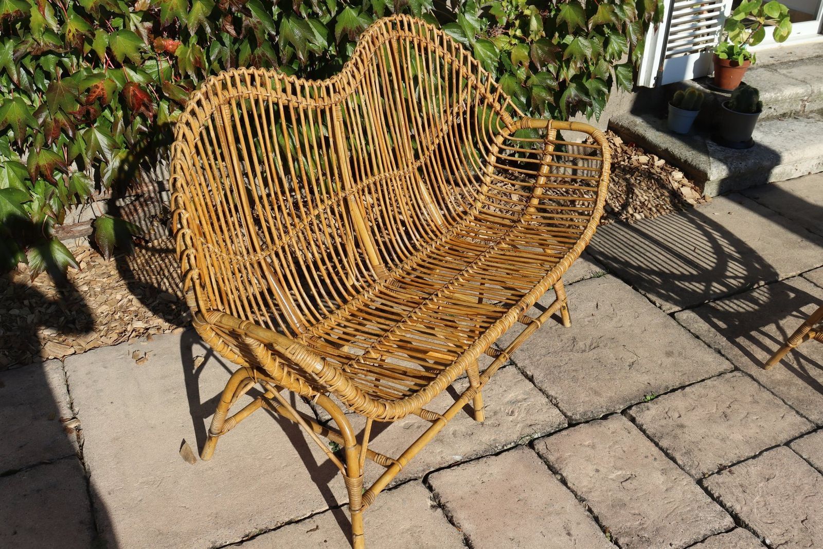 Rattan And Bamboo Garden Furniture Attributed To Franco Albini, Italy, 1960s, Set Of 4 photo 2030.0