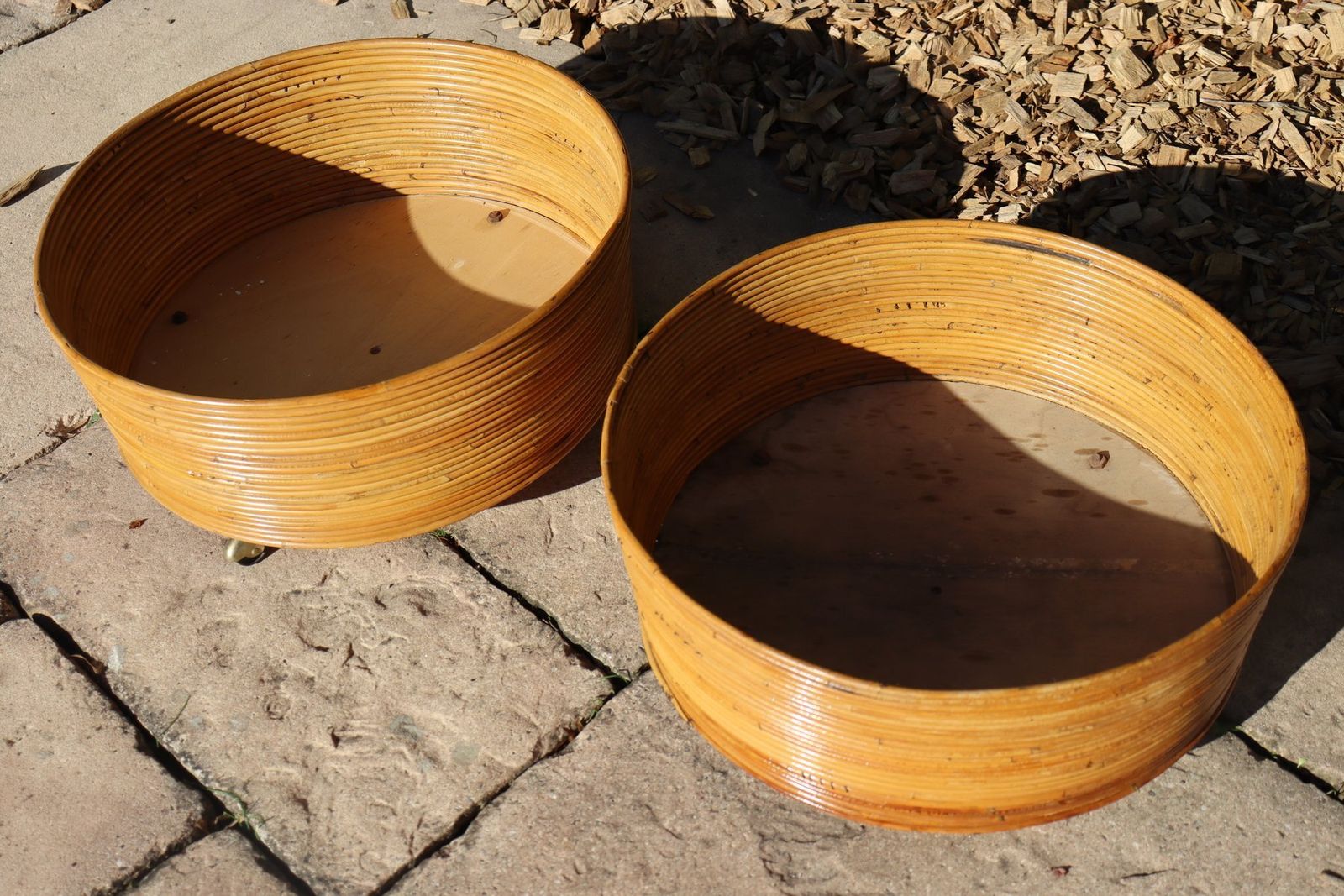 Italian Rattan Planters, 1960s, Set Of 2 photo Home Decor